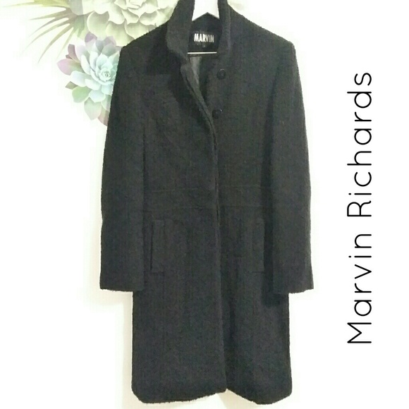 Marvin Richards Jackets & Blazers - Marvin Richards Black Long Wool Coat